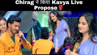 Chirag Ne Diya Divya ko Rose🌹 - chirag kavya proposal video - Chirag Kavya Indian idol - Indian idol
