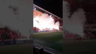 #UECL Slavia Praha 🇨🇿 vs Feyenoord 🇳🇱 Tribuna Sever pyroshow 25/11