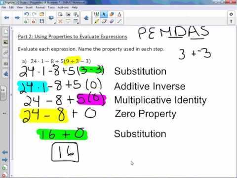 Algebra 1-3: Properties of Numbers Algebra 1-3: Properties of Numbers