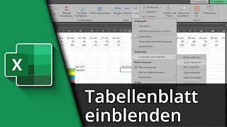 Excel Tabellenblatt einblenden | Excel Tabellenblatt ausblenden ✅ Tutorial