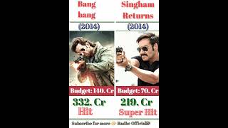 #shorts Bang Bang vs Singham returns movie box office collection comparison #shortsvideo #shortsfeed