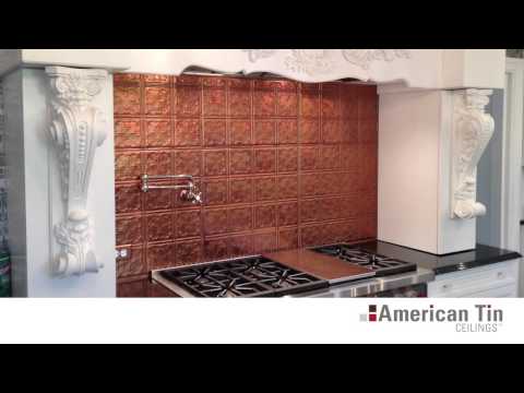 Faux Antique Copper 24 X24 Suspended Ceiling Tile Installation For