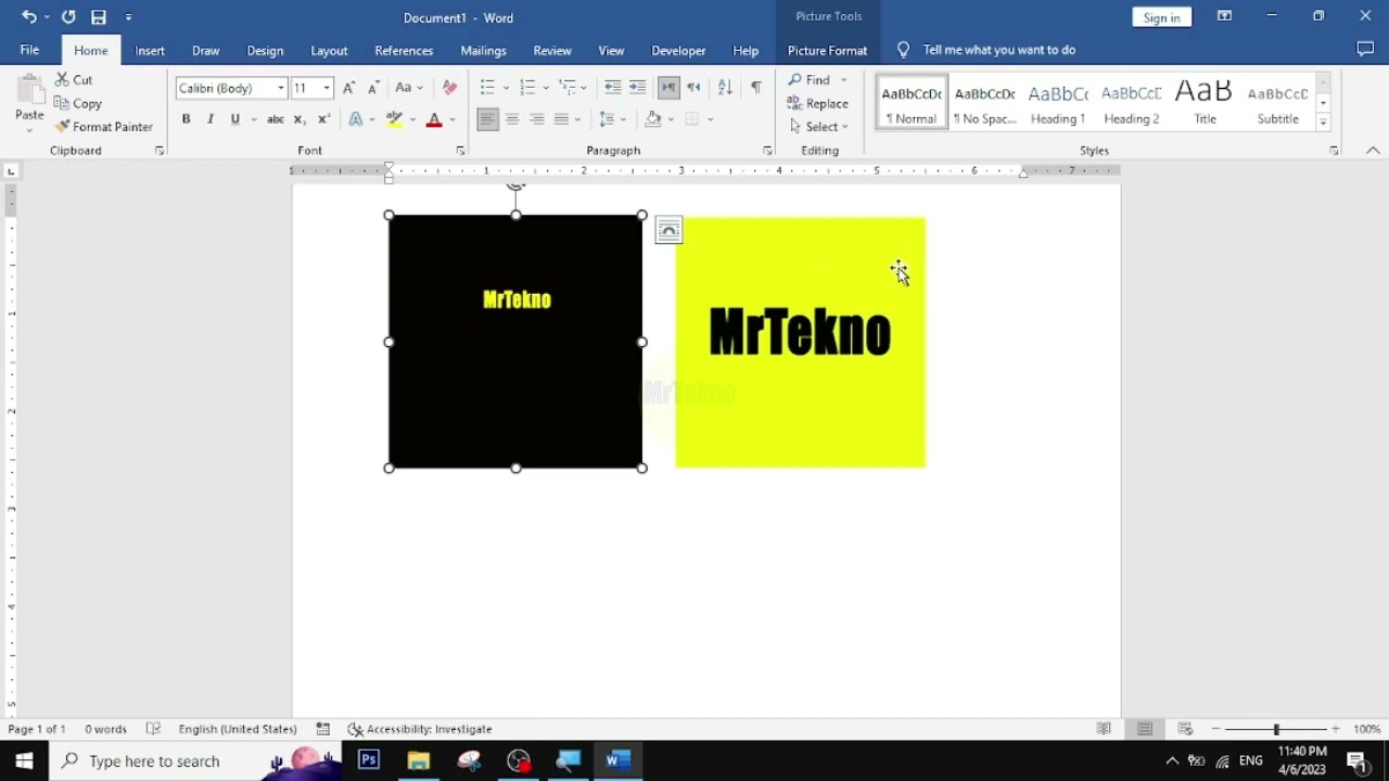 CARA MENGGESER GAMBAR DI WORD - YouTube