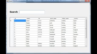 Visual Basic .net: Datagridview multiple columns search from 4 tables using inner join-with code