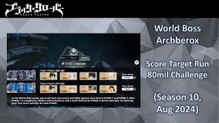 World Boss Archberox (Season 10) 80mil Score Target Run