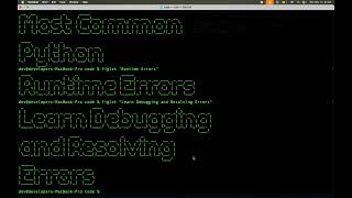 4. Most Common Python Runtime Errors | Learn Debugging and Resolving Errors in Python