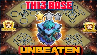 STRONG TH13 WAR BASE WITH LINK+REPLAY || TH13 UNBEATEN WAR BASE 2025 || TH13 ANTI 3 STAR BASE