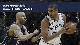 NBA Finals 2003. Spurs vs Nets - Full Game Highlights. Game 6. Duncan TD 21pts, 20reb, 10ast HD