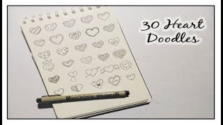 30 Heart doodles