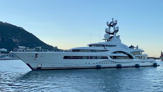 110m FEADSHIP Superyacht ANNA docking in Gibraltar