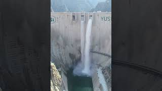 Yusufeli Barajı'nda kapakların açılma anı - 275-meter giant waterfall - Artvin, Çoruh River, Türkiye