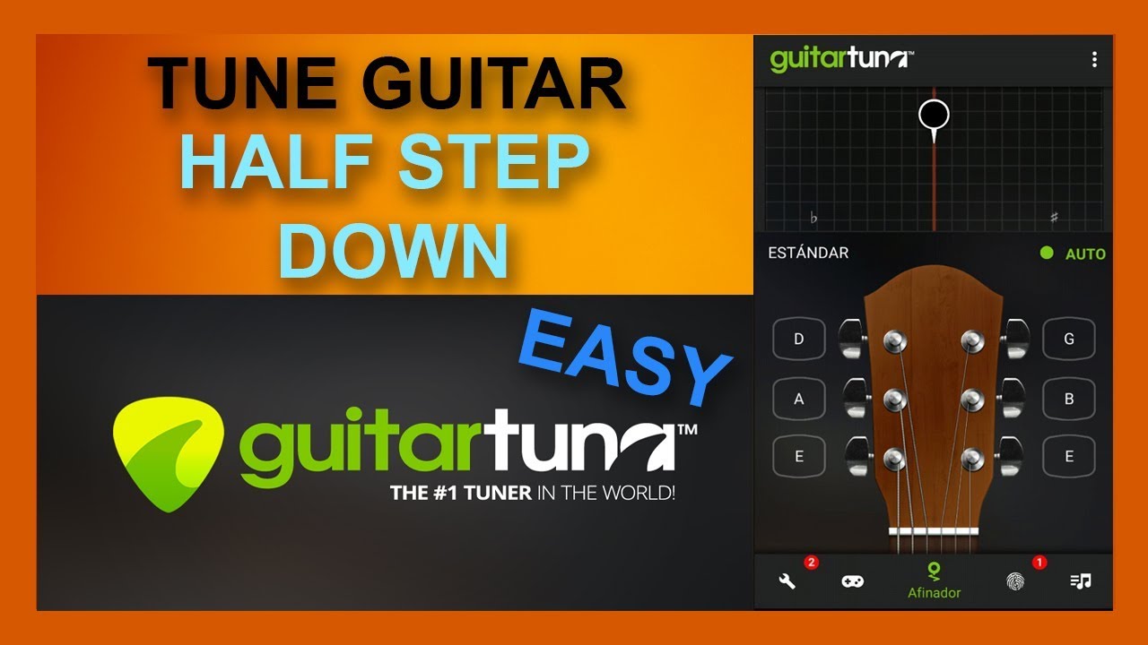 Tune Guitar Half Step Down | Guitar Tuna - YouTube