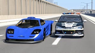 Crazy Police Chases #18 - BeamNG Drive Crashes
