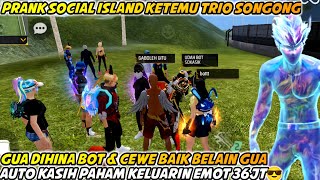 PRANK SOCIAL ISLAND KETEMU TRIO SONGONG \u0026 CEWE BAIK BELAIN GUA AUTO KASIH PAHAM KELUARIN EMOT 36JT