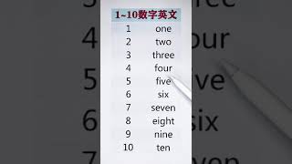 应大家的要求，数字1~10的读音来了，这回没有加配音乐，应该会听得更清晰。 #英语 #零基础学英语 Learn Chinese - Learn English #英语