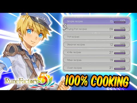 RUNE FACTORY 5: All 100% Complete Cooking Recipes