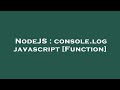 NodeJS : console.log javascript [Function]