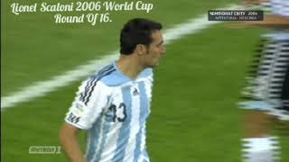 Lionel Scaloni Playing For Argentina In 2006 World Cup vs Mexico. Lionel Scaloni y Messi jugando.