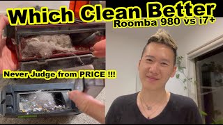 iRobot Roomba i7+ vs 980 Full Review Cleaning \u0026 Bin Collector Comparison which do best job 2021