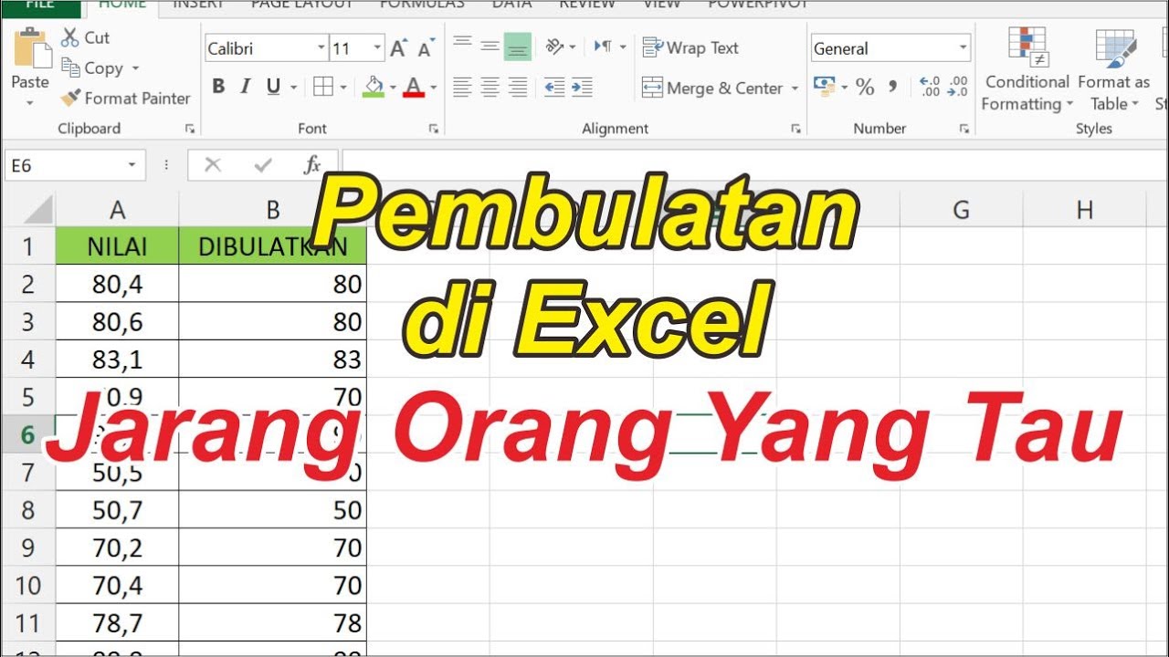 Belajar Excel Pemula Rumus Pembulatan Di Excel - YouTube