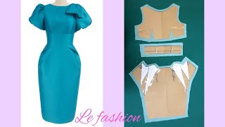 143 - Hướng dẫn cắt may Đầm xếp ly tay phồng 2 lớp |dress design |le fashion |how to sew