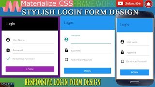 materialize css form || login form materialize css responsive