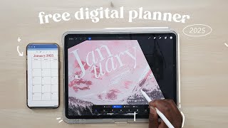 Free January 2025 Digital Planner Setup 🎉 🤎 | iPad \u0026 Goodnotes | Procreate tutorial