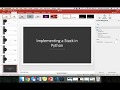 Discussing and Implementing a Stack in Python