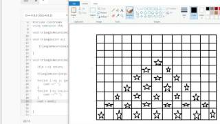 C++ Program : Equilateral Triangle using recursion