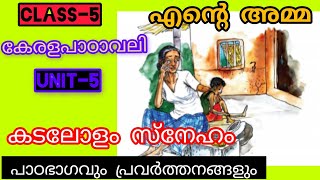 CLASS-5/ എന്റെ അമ്മ /കേരളപാഠാവലി/UNIT-5/ കടലോളം സ്നേഹം / മുഴുവൻ പ്രവർത്തനങ്ങൾ#study Time