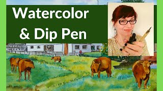 Learn Dip Pen and Watercolor (In Just A Few Minutes!)