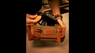 Leathercrafting: Quick Way to Attach a Roll Up Canvas-Leather Tool Bag for a Brooks's Bicycle Saddle