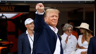 Donald Trump receives warm welcome at the Miami Grand Prix