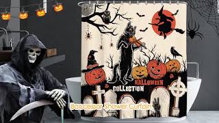 Halloween Bathroom Decor Black Cat Shower Curtain to Make Bath More Fun and Relaxing