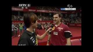 Timo Boll vs Liu Guoliang (and Ding Ning speaking English)