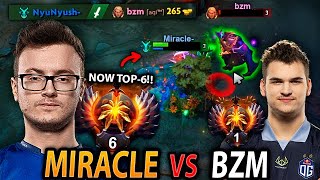 MIRACLE reach TOP 6 RANK vs OG.BZM Invoker MID Battle TOP 1 EU dota 2