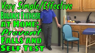 Very Simple/Effective Balance Exercise at Home; Prevent Falls And Self Test