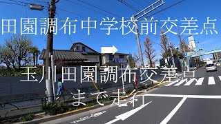 東京都道311号環状八号線［通称は環八］　平日　田園調布中学校前交差点から玉川田園調布交差点まで走行　世田谷区標識