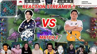 REACTION STREAMER EVOS LEGENDS VS RRQ HOSHI MATCH 2 !! REKT SI PETANI IS BACK !!