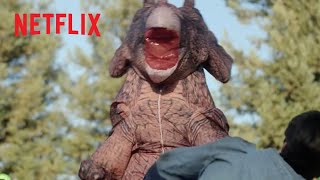 Fighting in Inflated Dinosaur Costumes | The Brothers Sun | Netflix