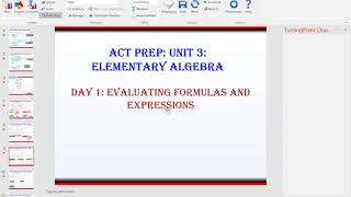 ACT Prep Unit 3 Day 1 Evaluating Formulas and Expressions