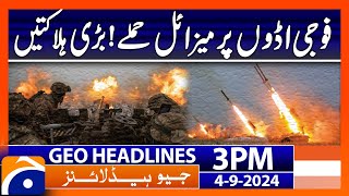 Russian strike kills dozens in Ukrainian city | Geo News 3PM Headlines | 4 September 2024