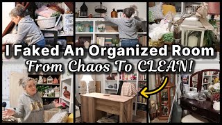 HOW TO FAKE AN ORGANIZED ROOM | FROM CHAOS TO CLEAN (in under an hour)