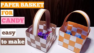 HOW TO MAKE PAPER WEAVING BASKET FOR CANDY | DIY BASKET | ORIGAMI BASKET EASY