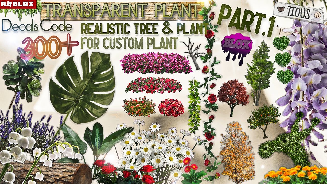 Transparent Plant Decals Part1 | Decals Ids | Bloxburg ROBLOX - YouTube