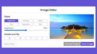 Image Editor using HTML, CSS and JavaScript | JavaScript Project