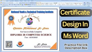 How to make a Certificate Design in Ms Word|| Ms Word  Certificate Design Tutorial| Shikder Official