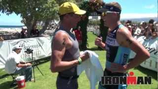 Greg Bennett Finish and Interview, 2012 Ironman 70.3 Hawaii