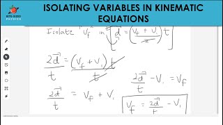 Isolating variables in kinematics equations | Physics