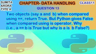 Two objects when compared using== return True But Python gives False when compared using is operator